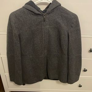 Great condition Express wool jacket with hood, gray size 5/6